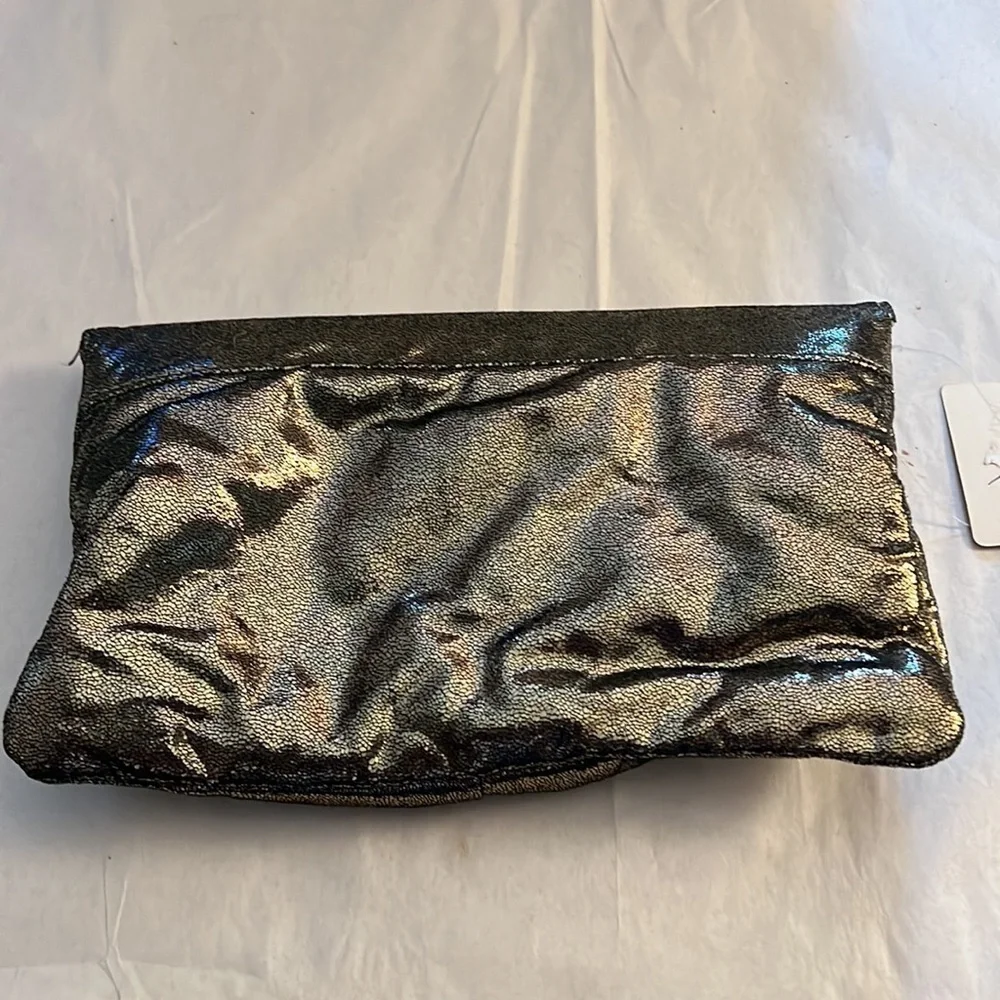 Pewter / rhinestone formal night flap pewter clutch‎ bag
